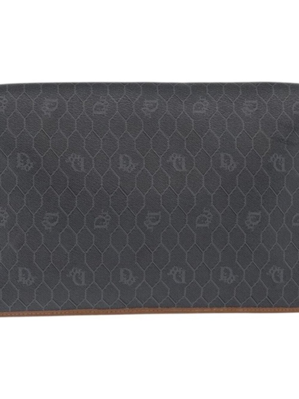Christian Dior Honeycomb Canvas Chain Shoulder Bag PVC Black Gold Auth 170125 - Picture 2 of 16